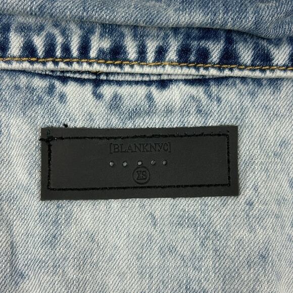 Blank NYC womens extra small button boho Denim shorts romper new elastic waist - Picture 8 of 10